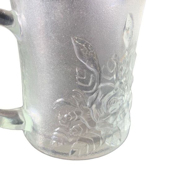 Vintage Pasari Livia Frosted Glass Rose Mug Cup Coffee Tea Classic Style - Picture 6 of 12
